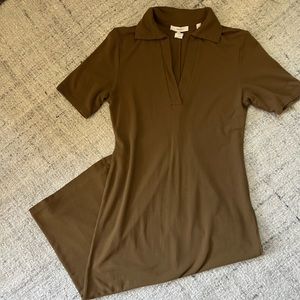 Vince maxi dress in tobacco brown.